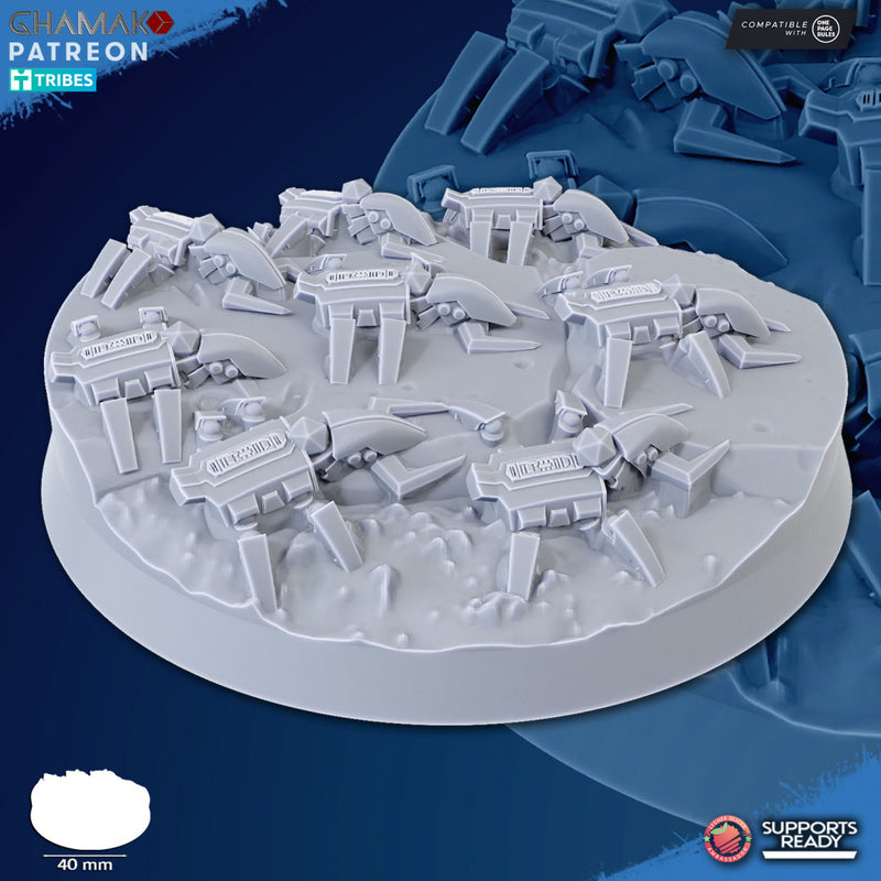 Scuttlebug Swarm Miniatures | Necrobots | Grimdark Proxy Miniature | Ghamak