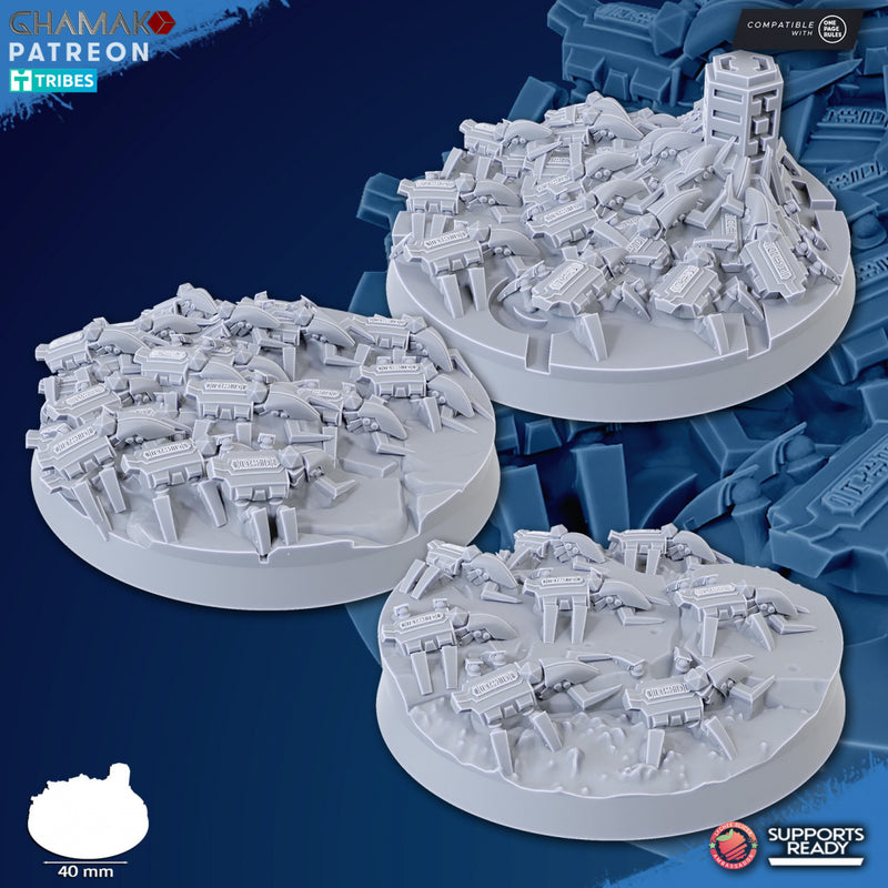 Scuttlebug Swarm Miniatures | Necrobots | Grimdark Proxy Miniature | Ghamak