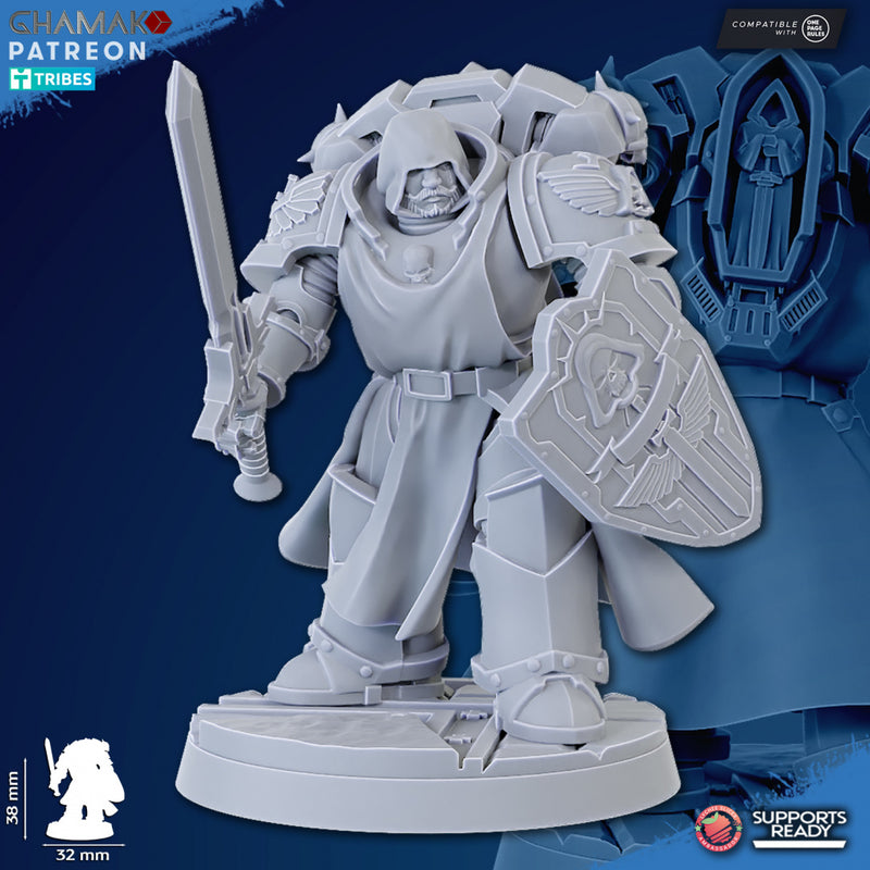 Vengeful Angel Veteran A | Loyal Brotherhood | Grimdark Proxy Miniature | Ghamak