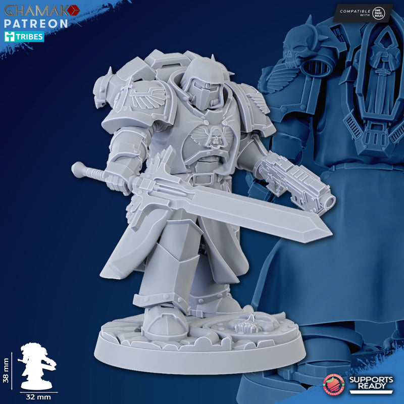 Vengeful Angel Veteran D | Loyal Brotherhood | Grimdark Proxy Miniature | Ghamak