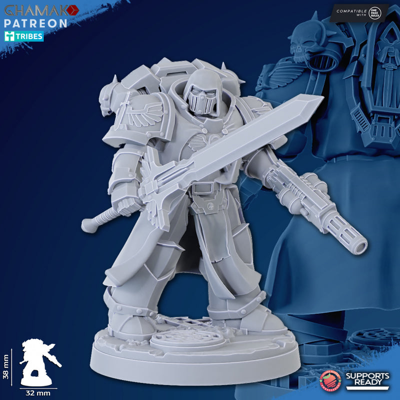 Vengeful Angel Veteran F | Loyal Brotherhood | Grimdark Proxy Miniature | Ghamak