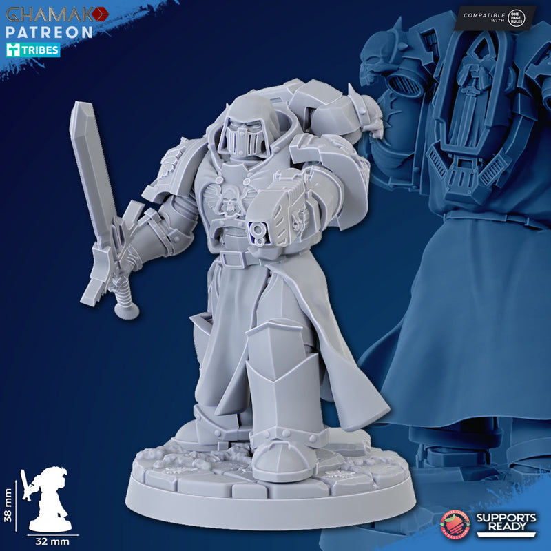 Vengeful Angel Veteran C | Loyal Brotherhood | Grimdark Proxy Miniature | Ghamak