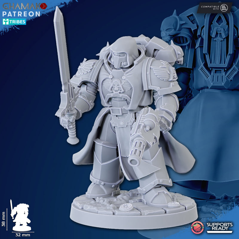 Vengeful Angel Veteran G | Loyal Brotherhood | Grimdark Proxy Miniature | Ghamak