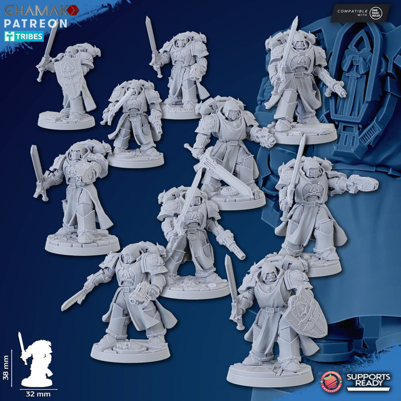 Vengeful Angels Veteran Miniatures | Loyal Brotherhood | Grimdark Proxy Miniature | Ghamak