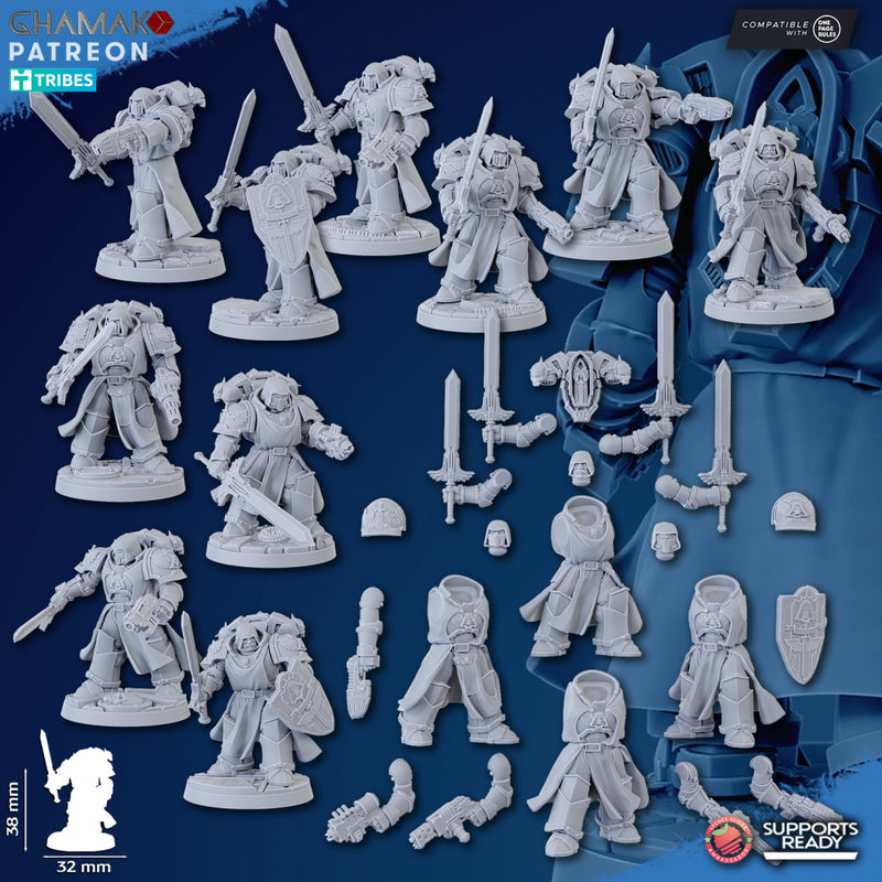 Vengeful Angels Veteran Miniatures | Loyal Brotherhood | Grimdark Proxy Miniature | Ghamak