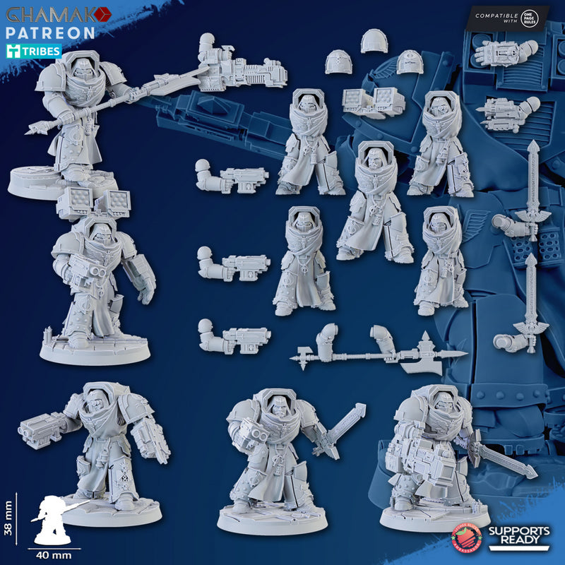 Exterminator Command Squad Miniatures | Loyal Brotherhood | Grimdark Proxy Miniature | Ghamak