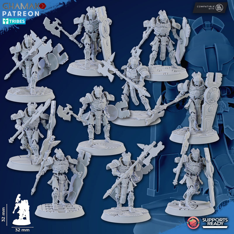 Vault Guard Miniatures | Necrobots | Grimdark Proxy Miniature | Ghamak