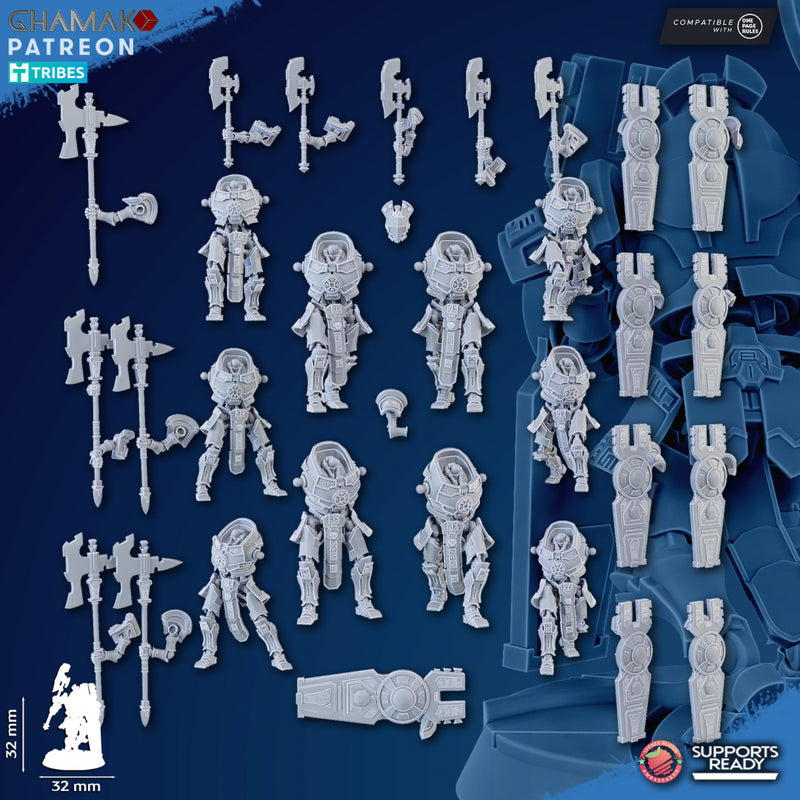 Vault Guard Miniatures | Necrobots | Grimdark Proxy Miniature | Ghamak