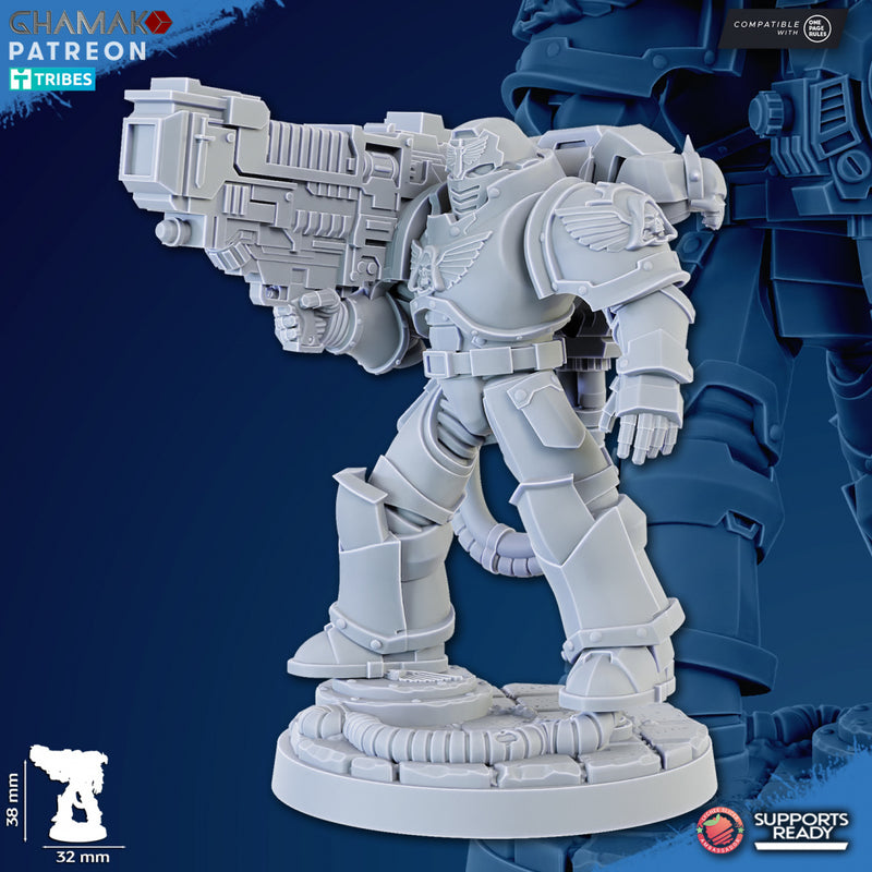 Plasma Devastation Warrior A | Loyal Brotherhood | Grimdark Proxy Miniature | Ghamak