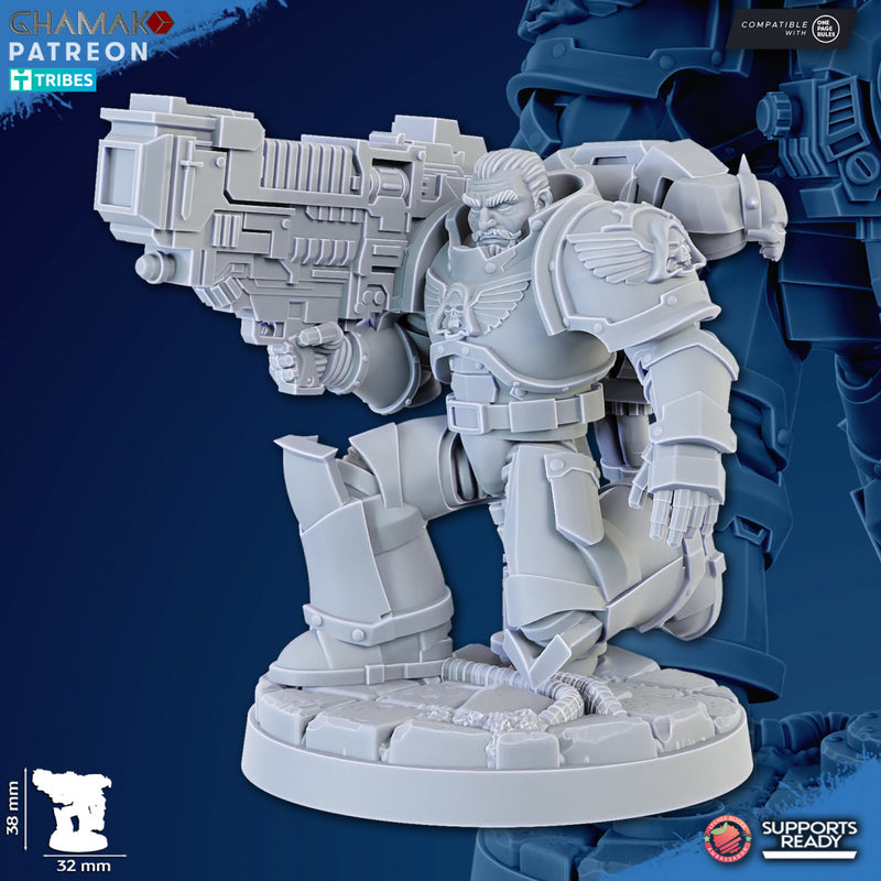 Plasma Devastation Warrior B | Loyal Brotherhood | Grimdark Proxy Miniature | Ghamak