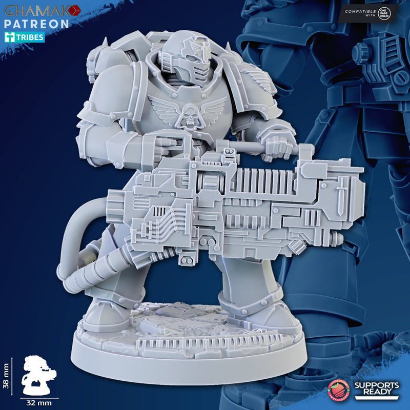 Plasma Devastation Warrior C | Loyal Brotherhood | Grimdark Proxy Miniature | Ghamak