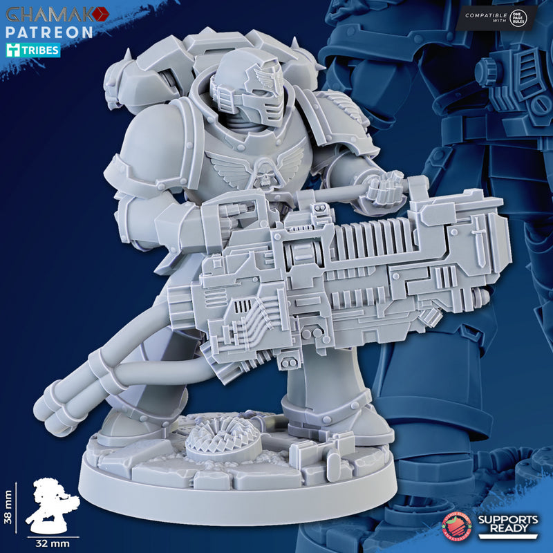 Plasma Devastation Warrior E | Loyal Brotherhood | Grimdark Proxy Miniature | Ghamak