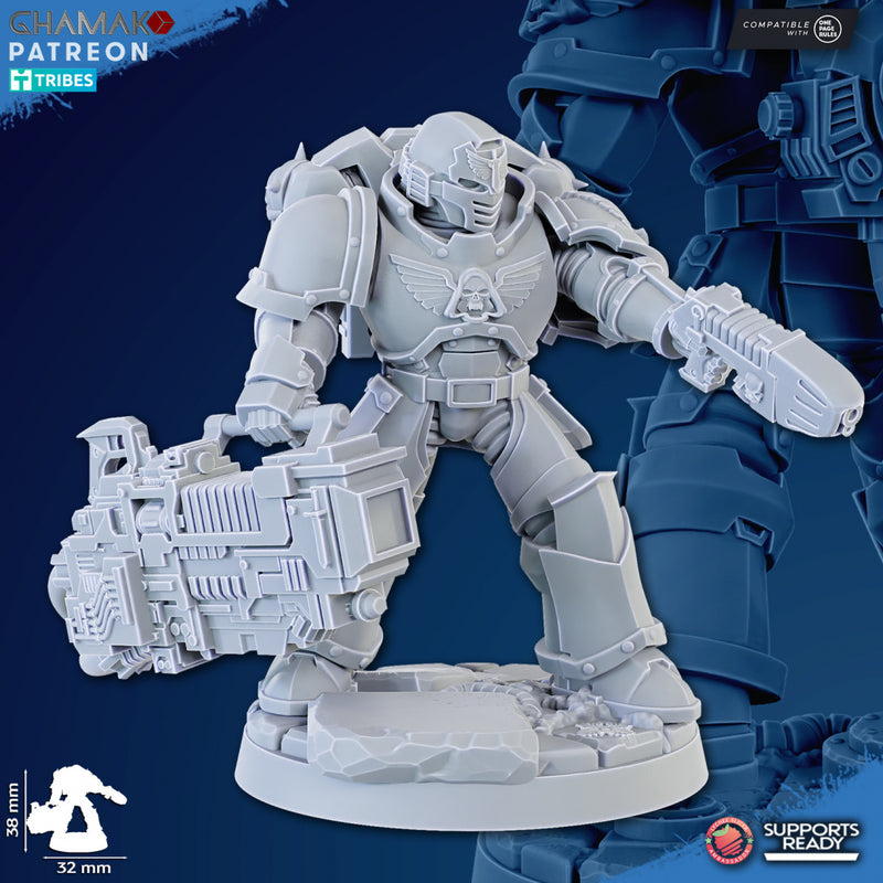 Plasma Devastation Warrior D | Loyal Brotherhood | Grimdark Proxy Miniature | Ghamak