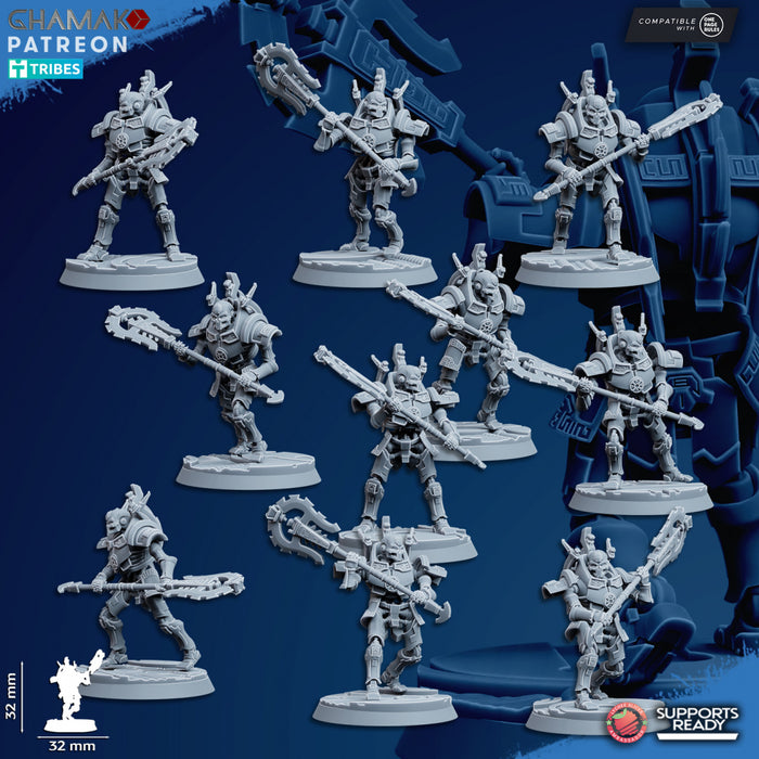 Void Centurion Melee Miniatures | Necrobots | Grimdark Proxy Miniature | Ghamak