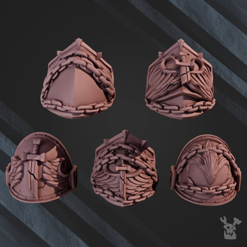 5x Winged Lion Space Warrior Pauldrons | DakkaDakka | Sci-Fi Grimdark Custom Bitz Wargaming Miniatures 28mm 32mm