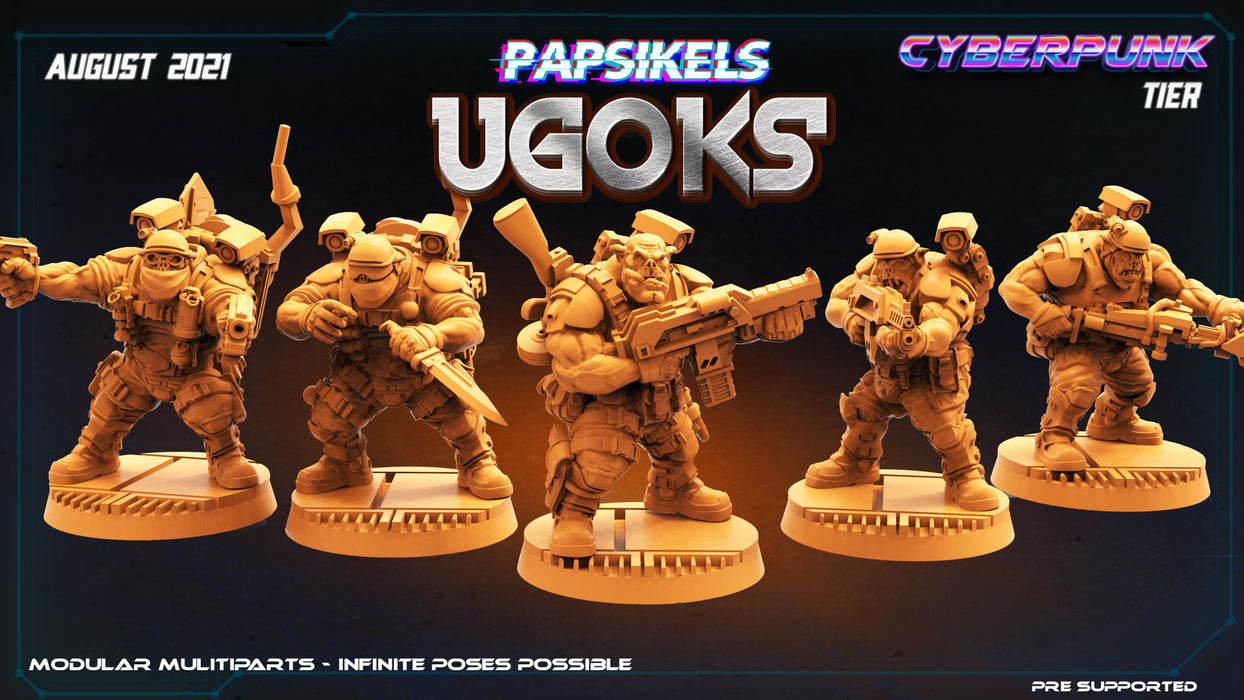 Ugok Squad Miniatures | Cyberpunk | Sci-Fi Miniature | Papsikels