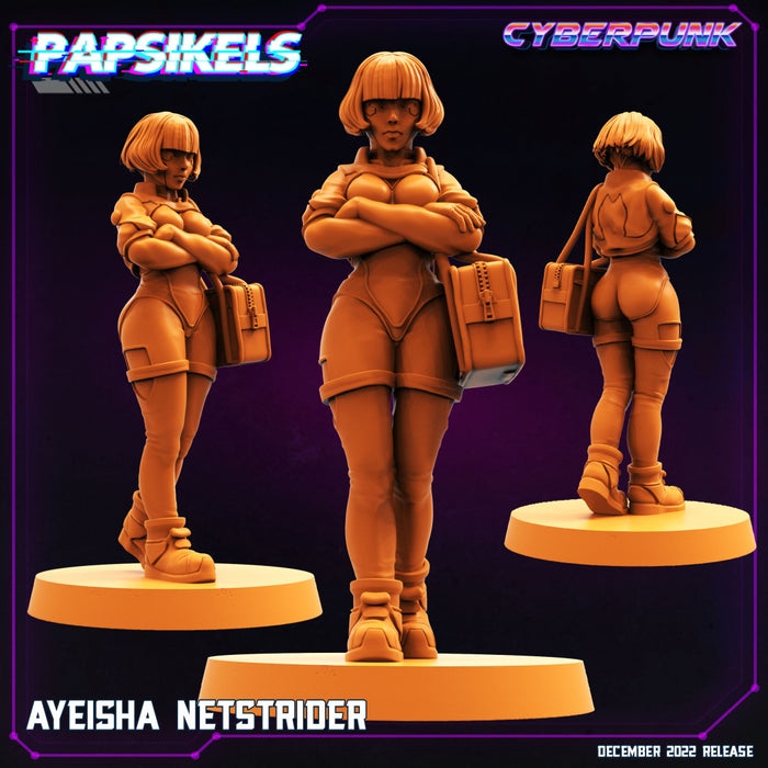 Ayeisha Netstrider | Cyberpunk | Sci-Fi Miniature | Papsikels