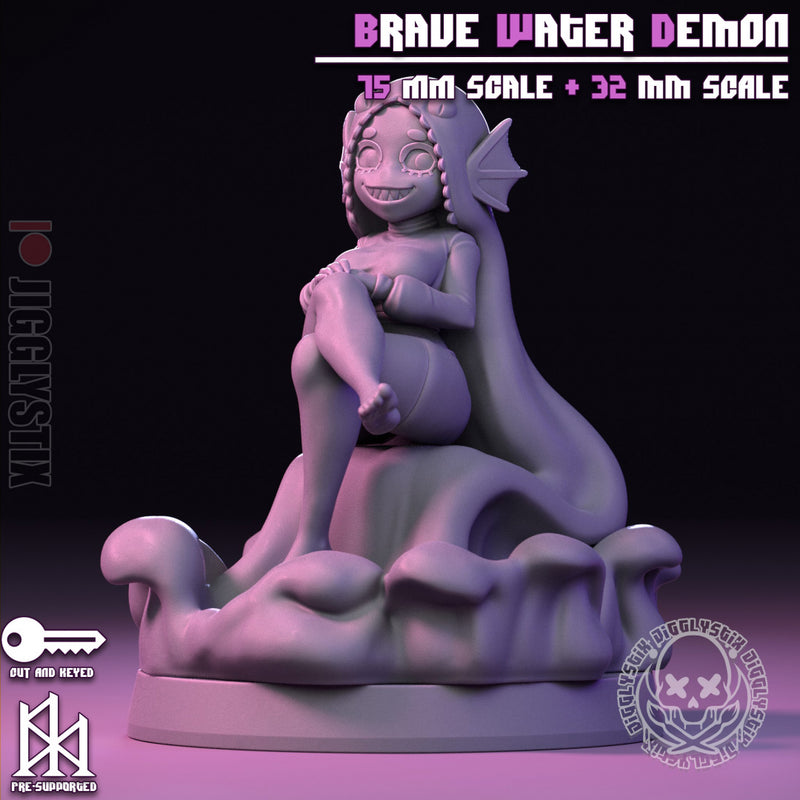 Brave Water Demon | Pin-Up Statue Fan Art Miniature Unpainted | Jigglystix