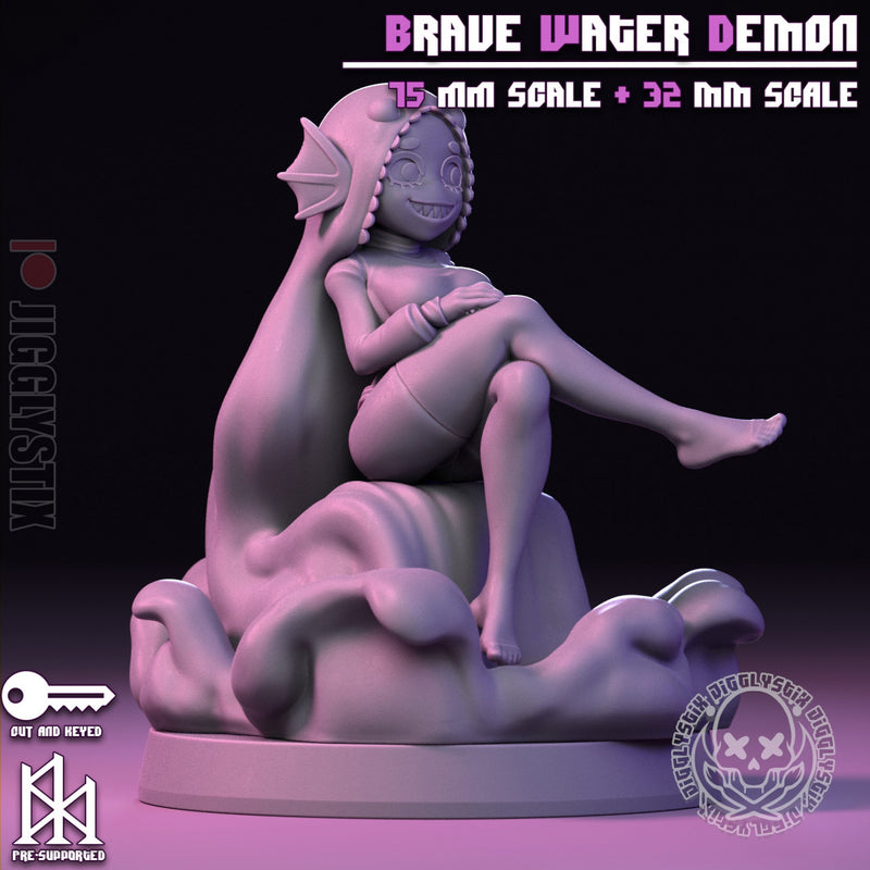 Brave Water Demon | Pin-Up Statue Fan Art Miniature Unpainted | Jigglystix
