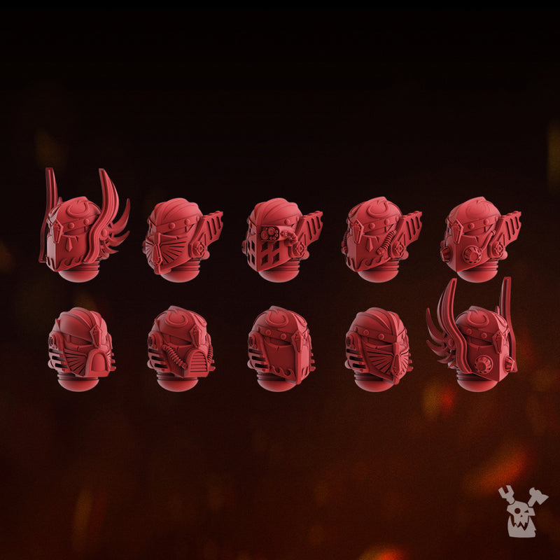 10x Celestial Blade Helmets | DakkaDakka | Sci-Fi Grimdark Custom Bitz Wargaming Miniatures 28mm 32mm