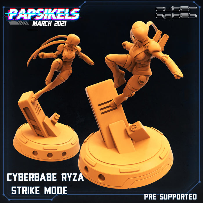 Cyber Babe Ryza Strike Mode | Cyberpunk | Sci-Fi Miniature | Papsikels
