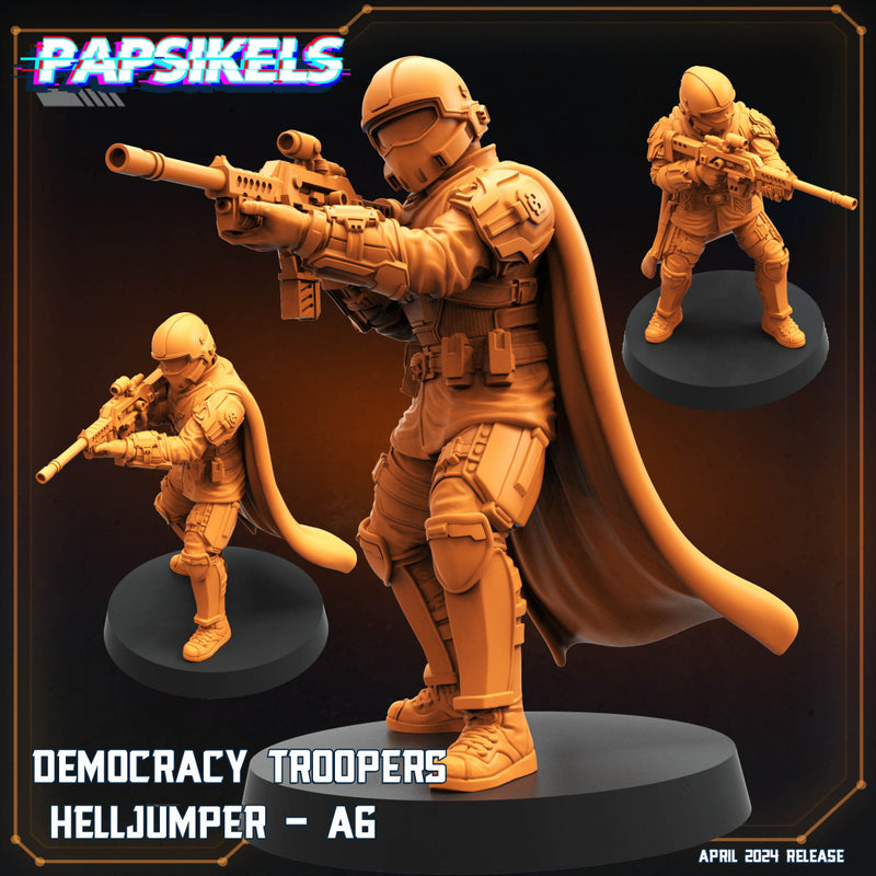 Helljumper Reinforcement Miniatures | Democracy Troopers | Sci-Fi Miniature | Papsikels