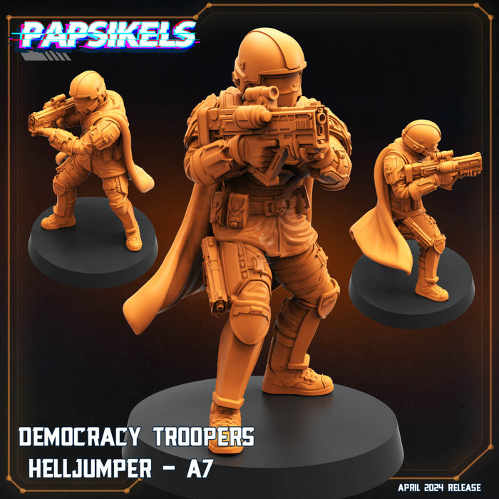 Helljumper Reinforcement Miniatures | Democracy Troopers | Sci-Fi Miniature | Papsikels