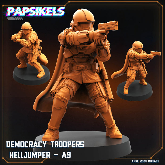 Helljumper Reinforcement Miniatures | Democracy Troopers | Sci-Fi Miniature | Papsikels