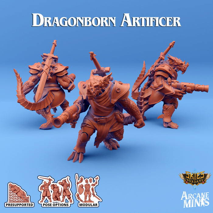 Dragonborn Artificer B | Skies of Sordane | Fantasy Miniature | Arcane Minis