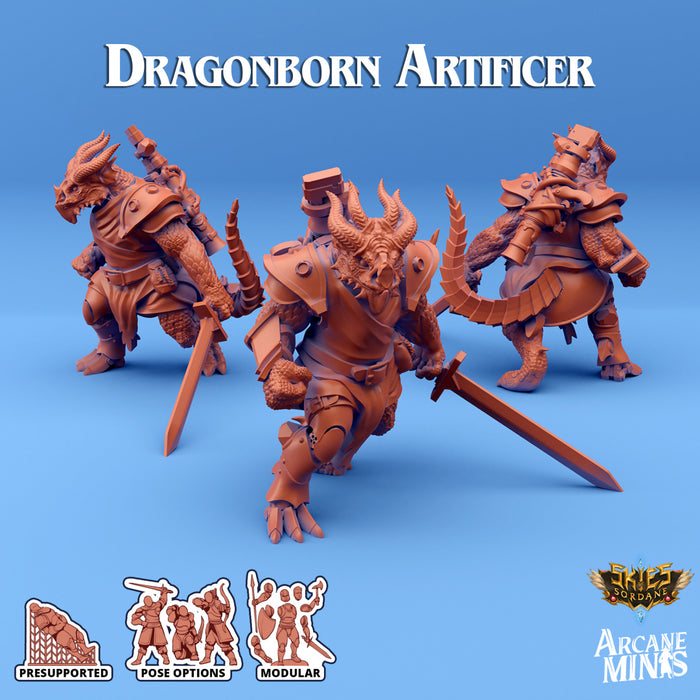 Dragonborn Artificer C | Skies of Sordane | Fantasy Miniature | Arcane Minis
