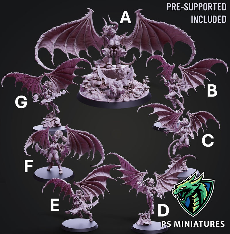 Demonic Harpy & Valkyrie Miniatures | Demonics | PS Miniatures