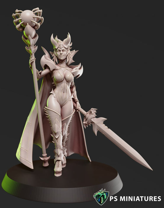 Drow Sorceress Elite (Pose 2) | Fantasy Miniature | PS Miniatures
