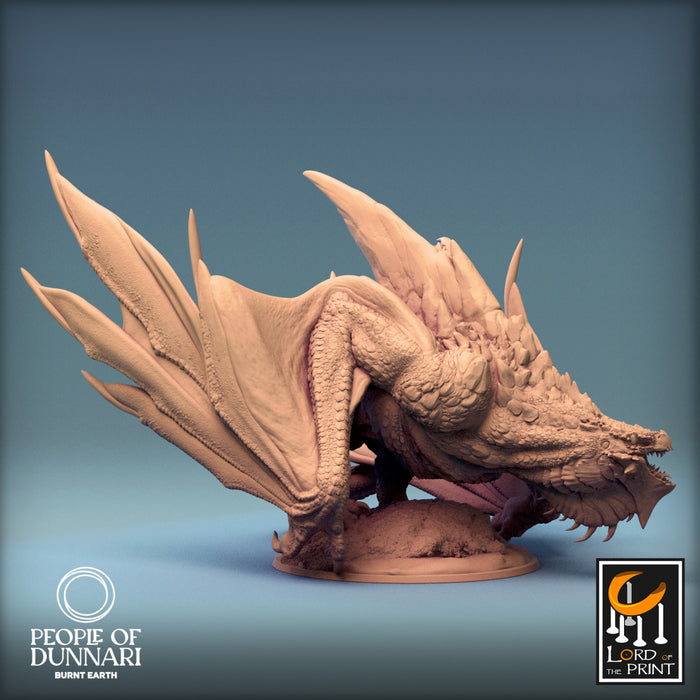 Sand Wyvern A | People of Dunnari | Fantasy Miniature | Rescale Miniatures