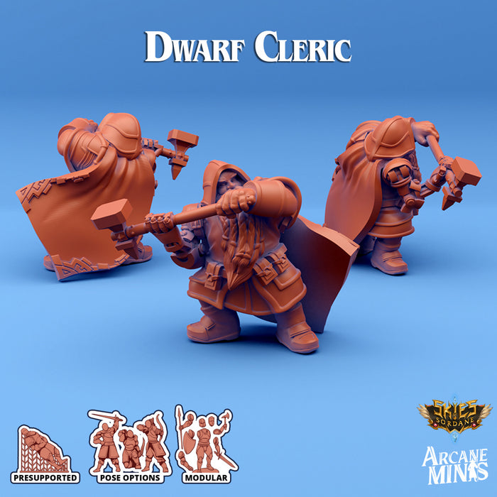 Dwarf Cleric D | Skies of Sordane | Fantasy Miniature | Arcane Minis