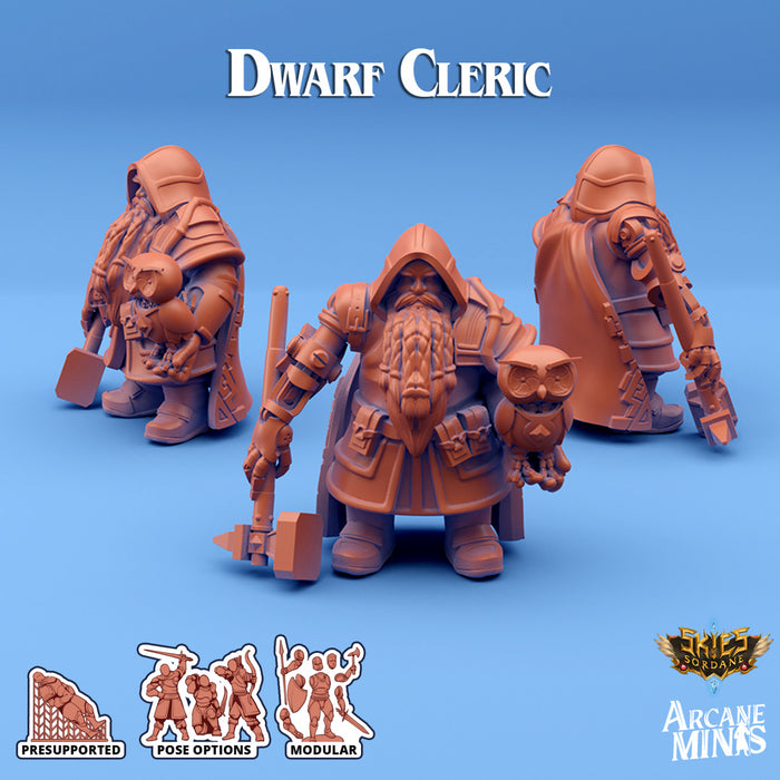 Dwarf Cleric A | Skies of Sordane | Fantasy Miniature | Arcane Minis