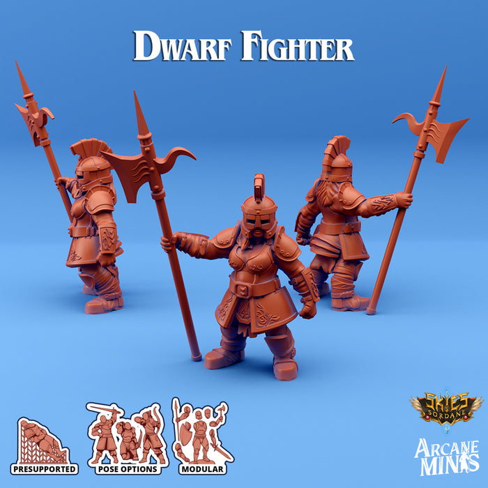 Dwarf Fighter B | Skies of Sordane | Fantasy Miniature | Arcane Minis