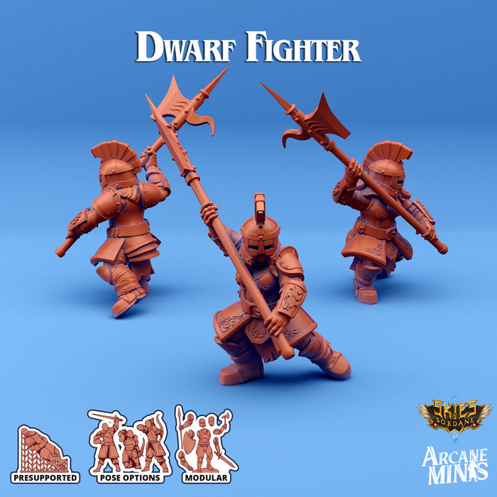 Dwarf Fighter D | Skies of Sordane | Fantasy Miniature | Arcane Minis