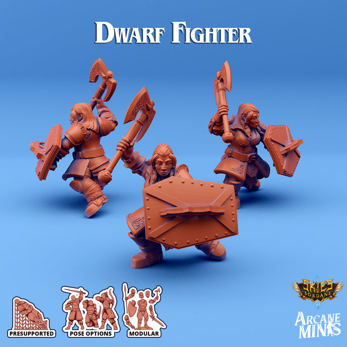 Dwarf Fighter C | Skies of Sordane | Fantasy Miniature | Arcane Minis
