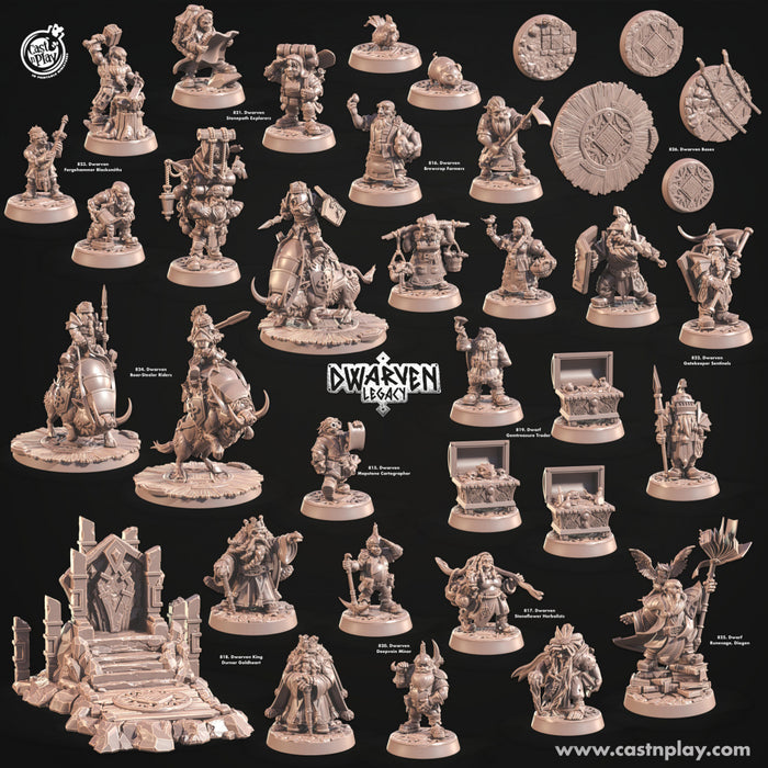 Dwarven Legacy Miniatures (Full Set) | Fantasy Miniature | Cast n Play