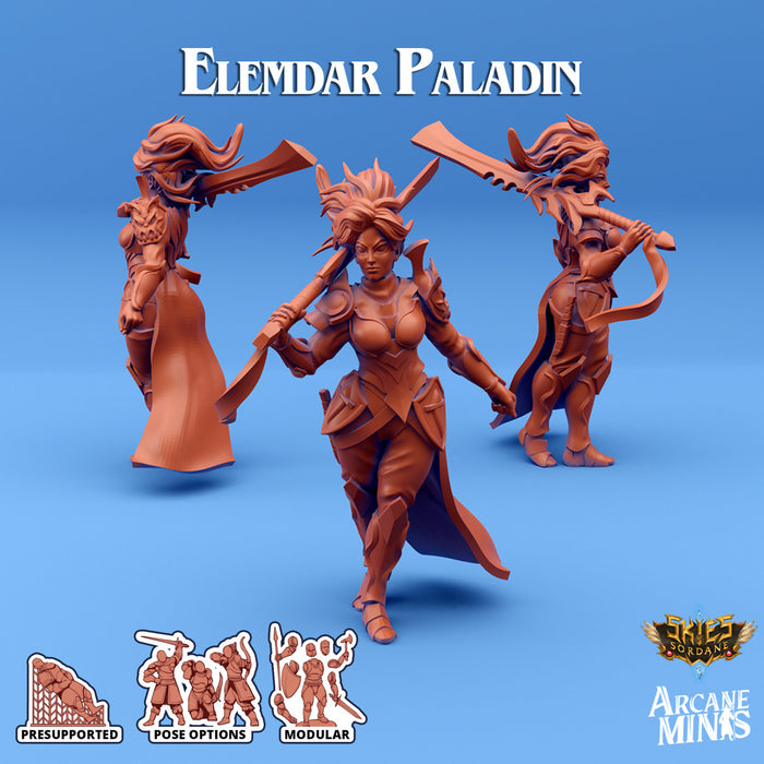 Elemdar Paladin A | Skies of Sordane | Fantasy Miniature | Arcane Minis