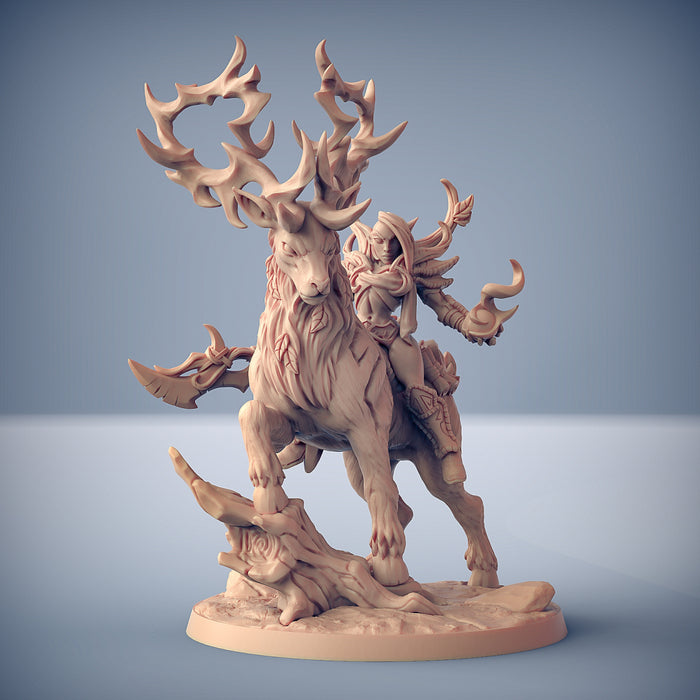 Endelshar on the Forest King | Deepwood Alfar | Fantasy D&D Miniature | Artisan Guild