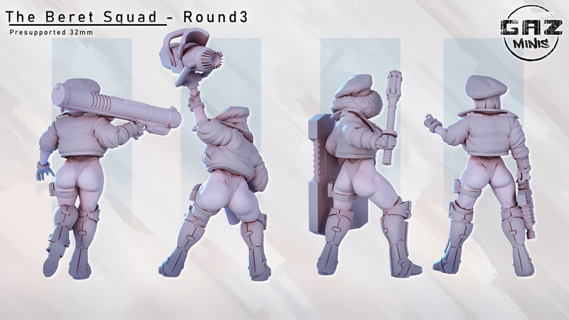 Beret Squad Vol 3 Miniatures | Fantasy Pin-Up | Sci-Fi Miniature | Gaz Minis