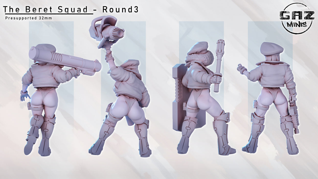 Beret Squad Round 3 Miniatures | Pin-up | Fantasy Miniature | Gaz Minis