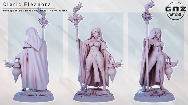 Cleric Eleanora | Fantasy Pin-Up | Fantasy Miniature | Gaz Minis | [Multi-Listing]