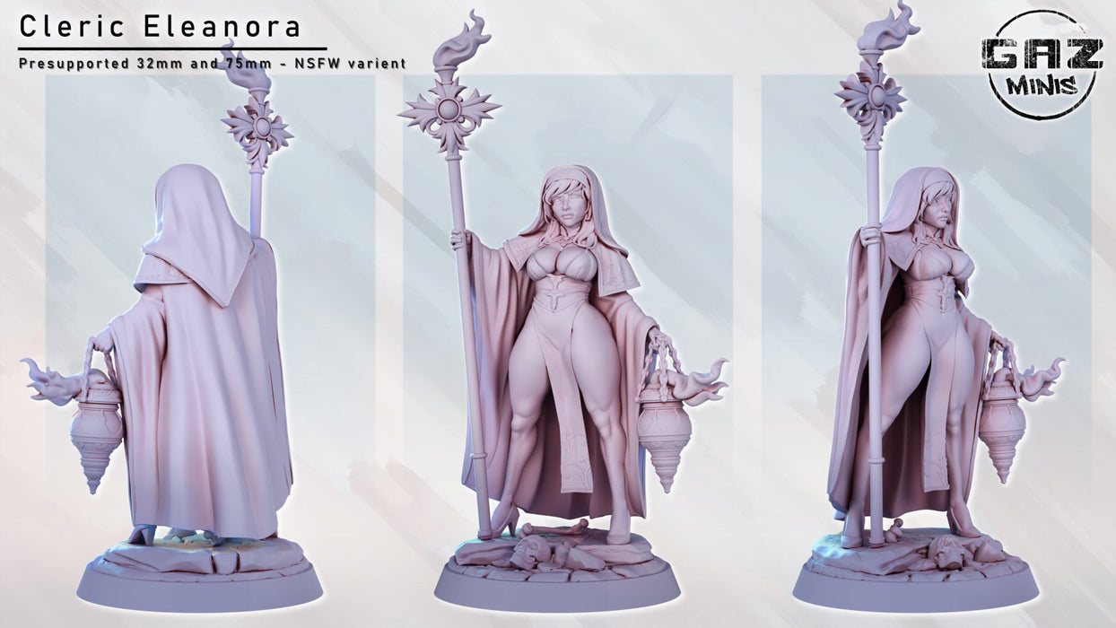 Cleric Eleanora (75mm) | Pin-up | Fantasy Miniature | Gaz Minis