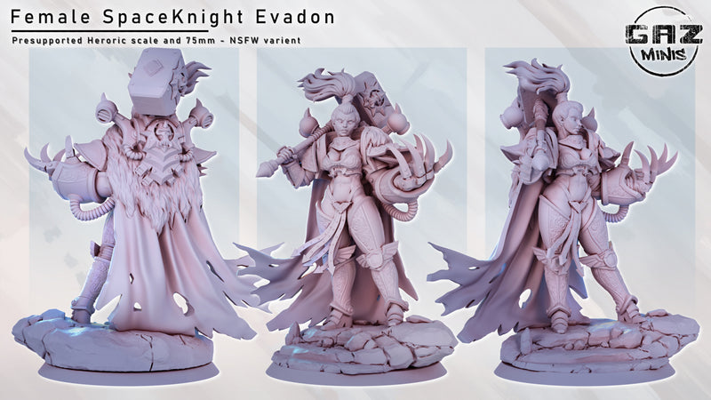 Female Space Knight Evadon | Fantasy Pin-Up | Gaz Minis