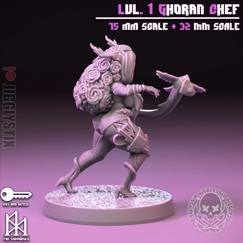 Lvl 1 Ghoran Chef | Pin-Up Statue Fan Art Miniature Unpainted | Jigglystix