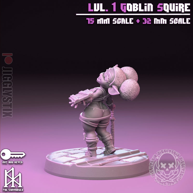 Lvl 1 Goblin Squire | Pin-Up Statue Fan Art Miniature Unpainted | Jigglystix