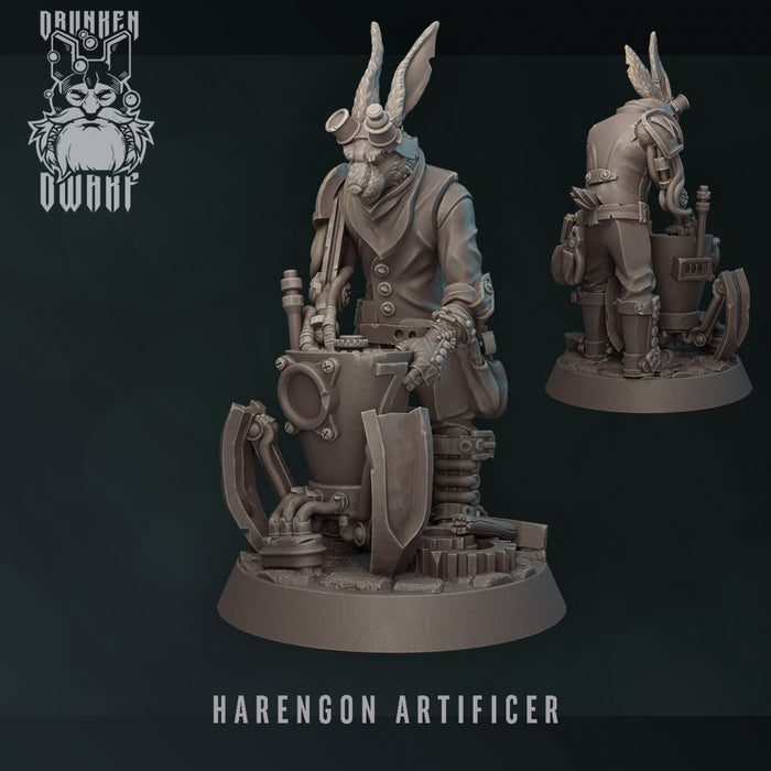 Harengon Artificer | Harengon & Loxodons | Fantasy Miniature | Drunken Dwarf
