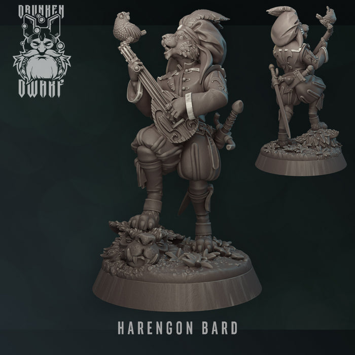 Harengon Bard | Harengon & Loxodons | Fantasy Miniature | Drunken Dwarf